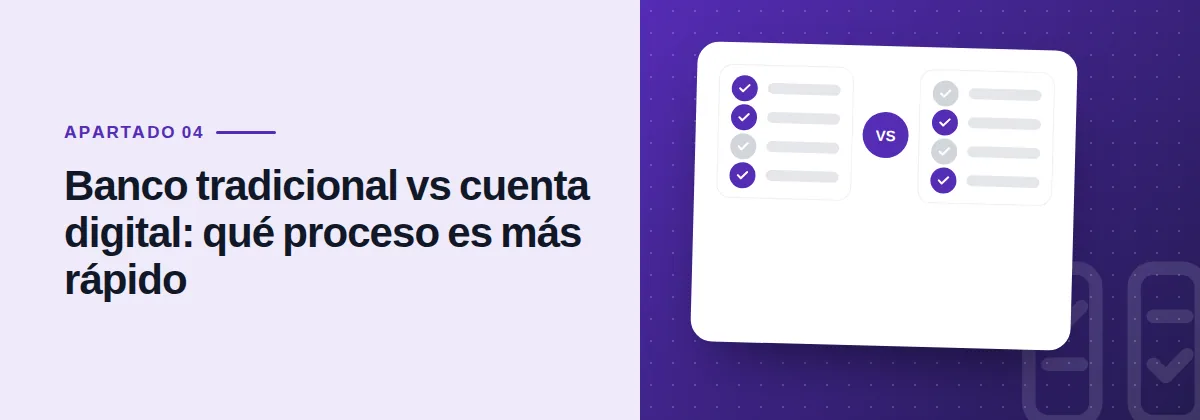 Banco tradicional vs cuenta digital: qué proceso es más rápido